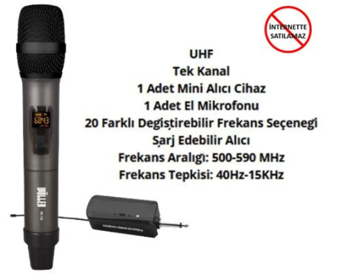 W-10 Tek Kanal El Mikrofonlu Telsiz Mikrofon Seti