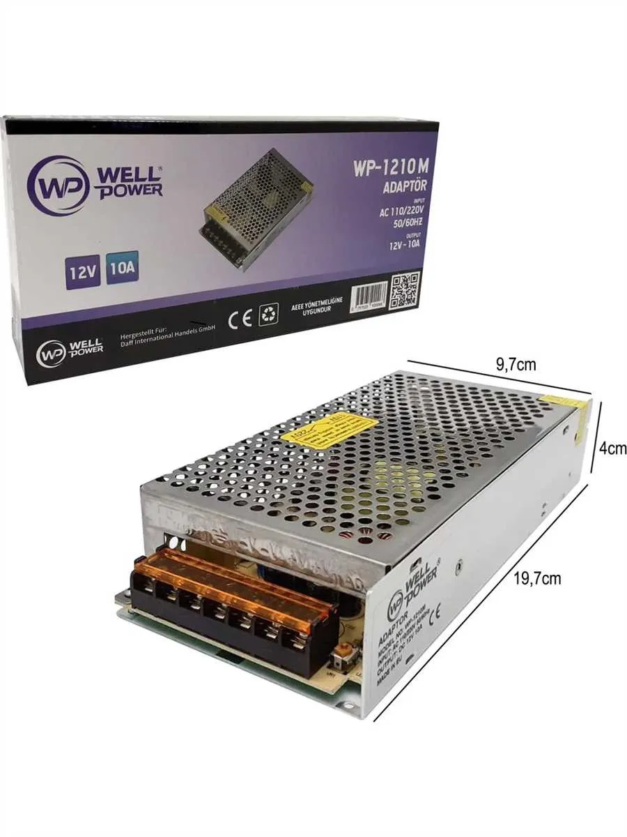 Smy 12V 10A Geniş Kasa Metal Adaptör Smy 12V 10A Geniş Kasa Metal Adaptör